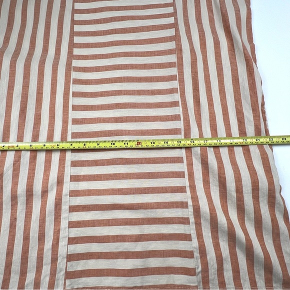 United Colors of Benetton Striped Linen Blend Shift Dress L Red&Natural Coastal - Picture 8 of 12